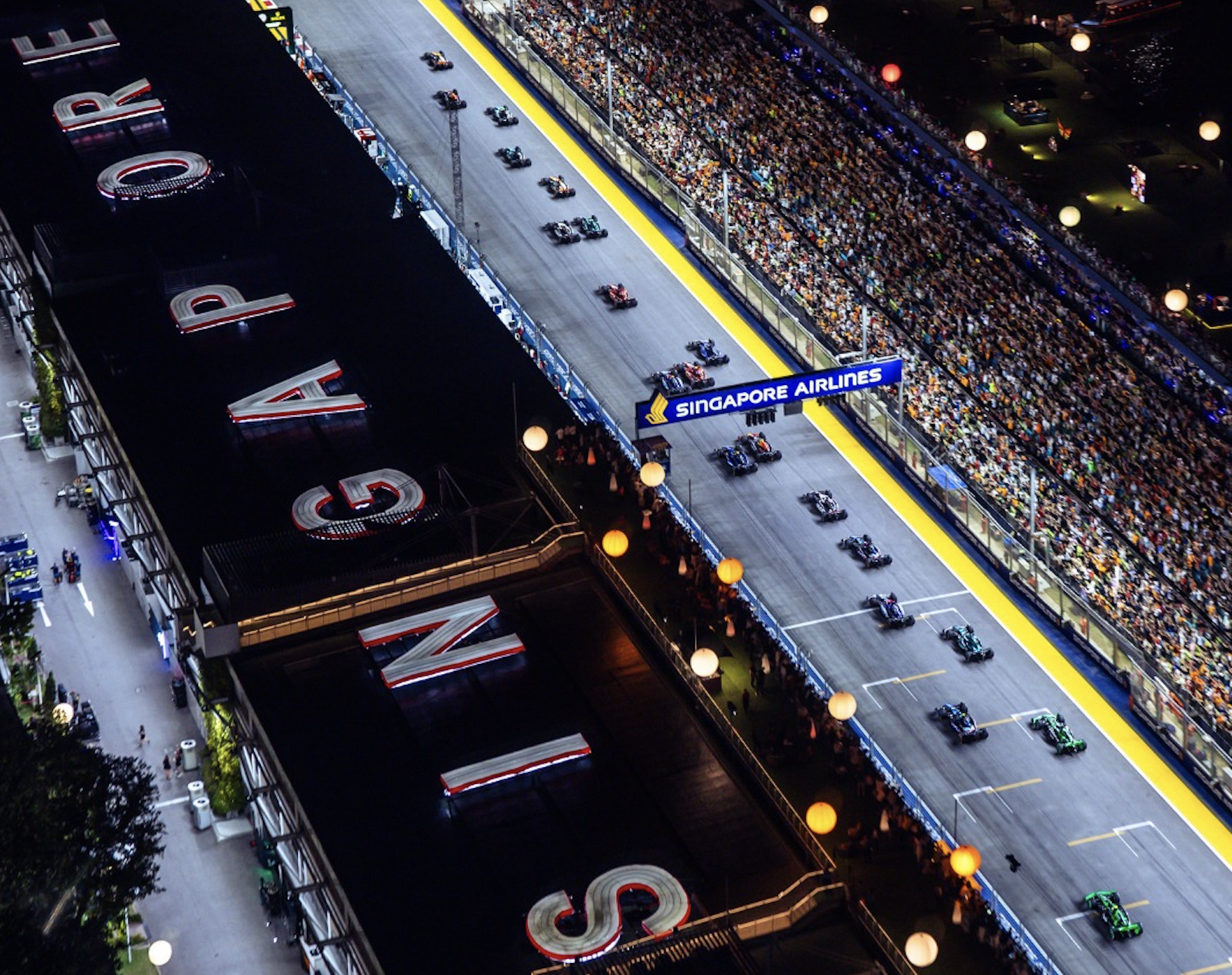 image6 Bird’s-eye view of the Singapore Grand Prix 2024 racetrack and grandstands