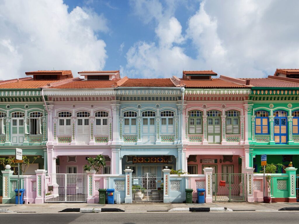 Peranakan shophouses at Koon Seng Road are top katong singapore attractions for couples
