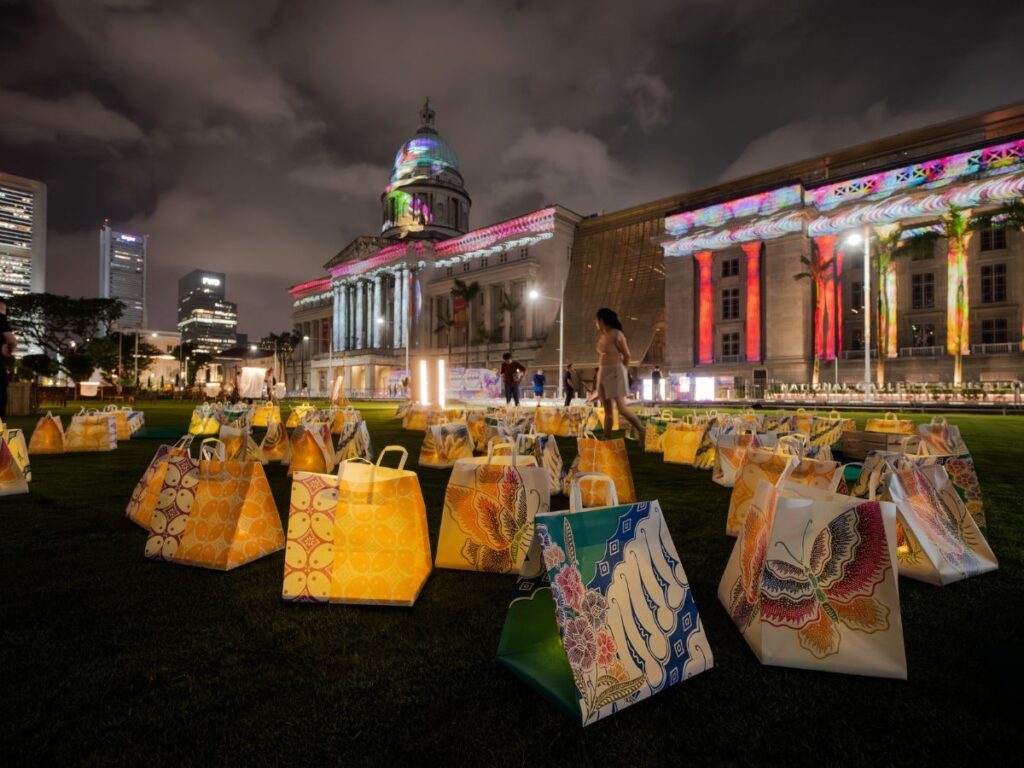 Gathering on the Lawn installation at Light to Night festival featuring light to night date ideas