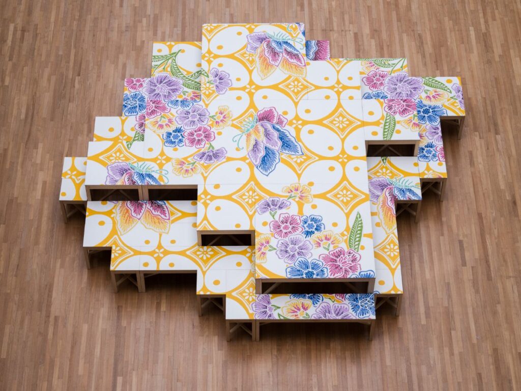 Untitled Gathering seating installation among romantic things to do in Civic District Singapore