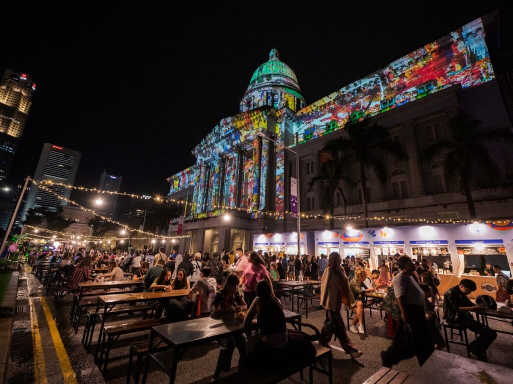 Art x Social Festival Village atmosphere during Light to Night festival Singapore 2026