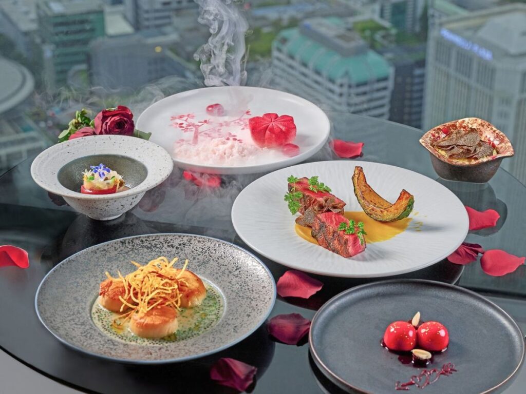 Romantic Valentine’s Day activities for couples at SKAI with skyline dining views