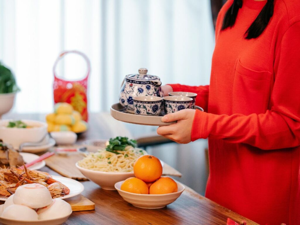 Lunar year dress Singapore red festive outfit for Chinese New Year family visit