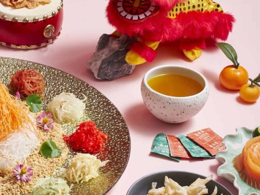 Lo Hei seasoning packets with pepper and five spice powder for Chinese New Year prosperity toss