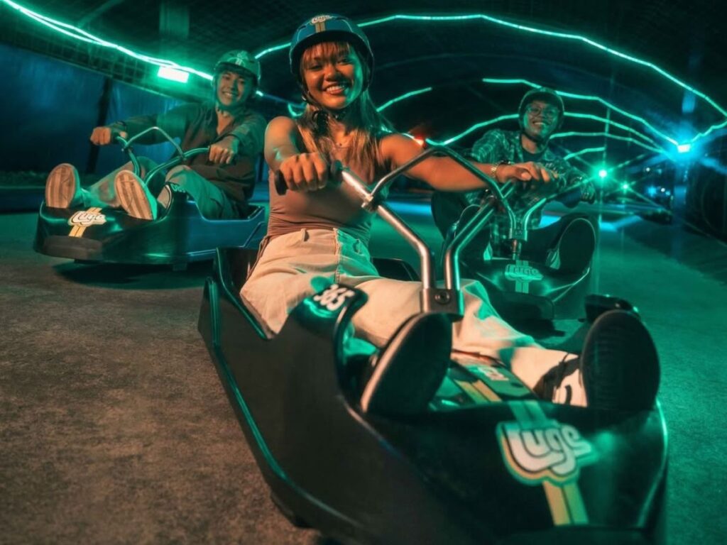 fun date ideas for couples at Sentosa Night Luge and HyperDrive racing date