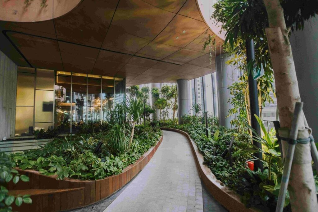 Sol & Luna garden terrace at CapitaSpring, a romantic rooftop restaurant in Singapore under $50