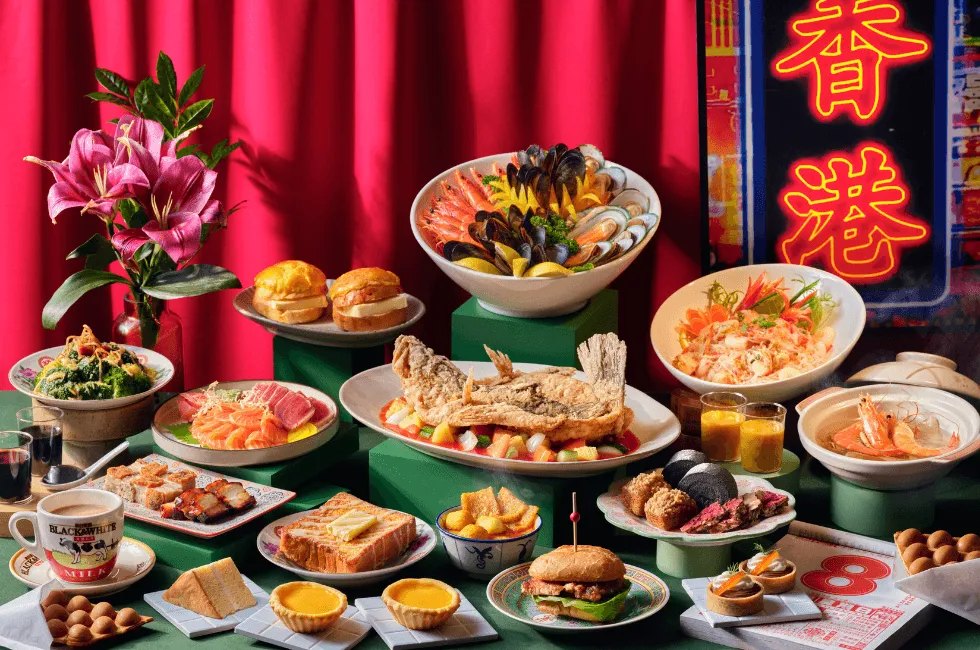 Hong Kong Kitchen buffet spread at Cafe Mosaic, Carlton Hotel Singapore