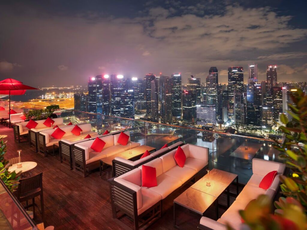 CE LA VI SkyBar at Marina Bay Sands at night