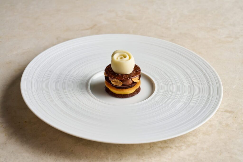 A dessert course at Marguerite in the Flower Dome, Gardens by the Bay