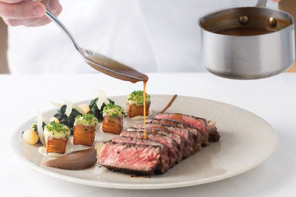 USDA Prime New York sirloin at Spago Dining Room
