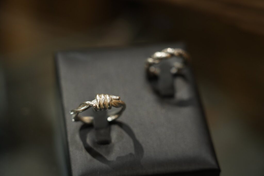 Handmade 999 silver rings from the Few Gram Studio ring making workshop at Orchard Gateway