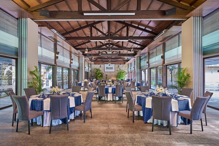 Wedding banquet set-up at Forest Lodge, Singapore Zoo